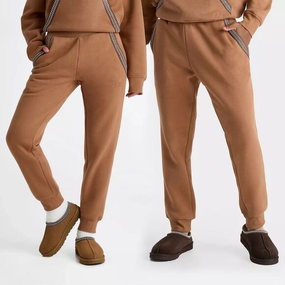 UGG Tasman Men's Fleece Joggers in Chestnut/Beige - Picture 1 of 6